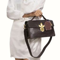 Hidesign EI Flourish 02 Brown Leather Solid Satchel Handbag-image-20