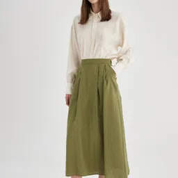 DeFacto A-Line Midi Casual Skirt-image-67