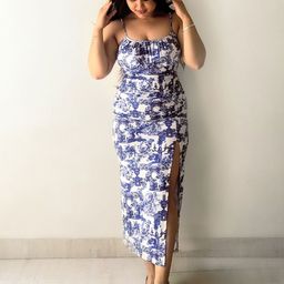 Cheekee Women Printed Slits Detail Bodycon Midi Dress-image-23