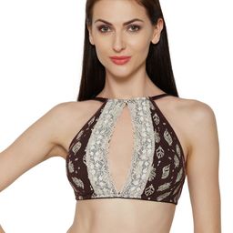 Inner Sense Brown Printed Non-Wired Lightly-Padded Sustainable Plunge Bra-image-52