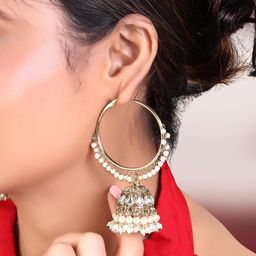 zarmar fashion Gold-Plated Jhumka Earrings-image-37
