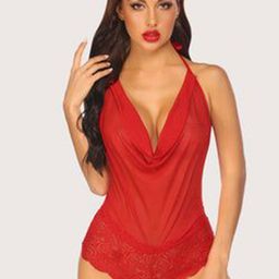 Beera Net Halter Neck Baby Doll-image-91