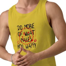 DAB SHARK Printed Round Neck Gym Vest DAB-SHARK-08-YELLOW-XS image 5