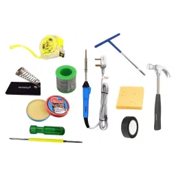FADMAN Professional T-Spanner, Sponge, Measuring Tape, Solder Wire, Paste, Stand, Tape, Soldering Iron, Screwdriver, Hammer 10 pcs Combo Kit-24