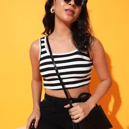 Istyle Can Women Horizontal Striped Crop Tank Top-picture-39