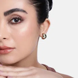 Estele Gold-Plated Classic Hoop Earrings-image-17
