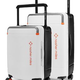 Nasher Miles Unisex Oslo Polycarbonate Set of 2 S/M White Black Trolley Bags (55-66 cm)-58