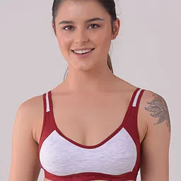Apraa & Parma Grey & Maroon Non Padded & Non Wired Seamless Sports Bra-AF-3004-image-17