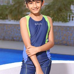 Kookie Kids Sleeveless Legged Swimsuit Text Print - Blue-image-26