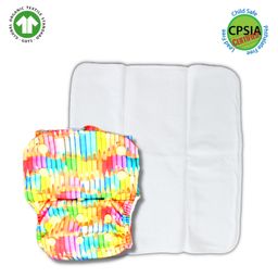 Kindermum Colourful Art Lite Cloth Diaper With Quick Dry Organic Cotton Insert- Multicolour-22