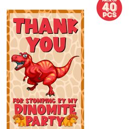 Zyozi Dinosaur theme Thank You for Stomping By My Dinomite Party Tags for Birthday Red -  Pack of 40-image-45