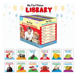 My First Picture Library Box Of 12 (Pre-School Books) | Gift Set For Kids in Red :  Educational board books, Complete learning library set, Early learning board book for children-10