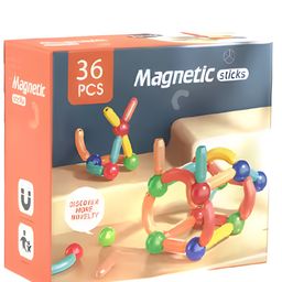 NEGOCIO  35 Pcs Colorful Magnetic Sticks and Balls Sets Toys 3D Construction Building Blocks Magnet Stacking Educational Learning Toys Puzzle Games Birthday Gift for Kids- PACK OF 1  COLOR MAY VARY-10