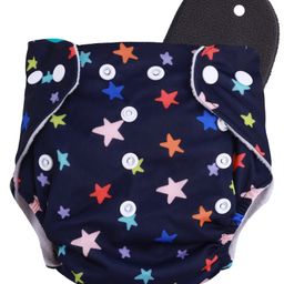 Novo Baby Leakage Proof Reusable Cloth Diaper with 5 Layer High Absorbent Pad Nappy Pack of 1 - Black-14