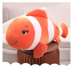 Tickles Nemo Fish Soft Stuffed Plush Sea Animal Pillow for Kids Boys & Girls Birthday Gifts (Color: Orange and White Size: 65 cm)-image-87