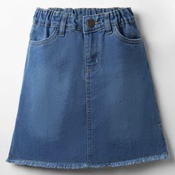 Pine Kids Woven Above Knee Length Washed Denim Skirt - Blue-picture-13