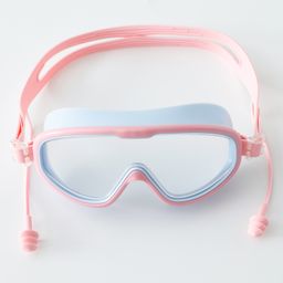 Solid Color Swimming Goggles Free Size - Light Blue & Pink-image-22