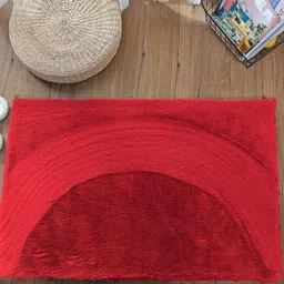 RADECOR Red Super Soft Fluffy Anti-Skid Bath Mat-2
