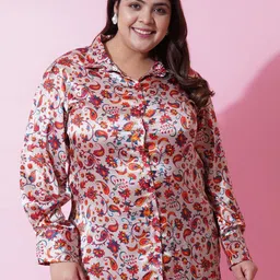 U&F Beyond Floral Print Satin Top-9