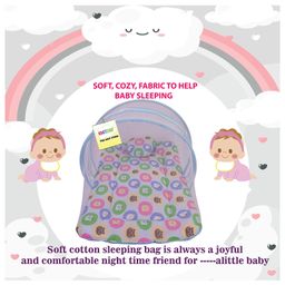 Kwitchy New Born Baby Bedding Combo of Mattress with Net Sleeping Bag 4 Pcs Gadda Set - Blue image 3