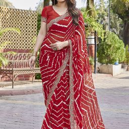 Ambuja International Striped Sequinned Pure Georgette Saree-image-59