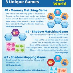 Eduketive Sea World 2 in 1 Memory & Shadow Matching Game Concentration Memory Card Game--46 pieces image 4