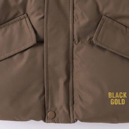 Kookie Kids Full Sleeves Front Open Padded Hooded Jacket with Quilted Design & Text Print - Brown image 5