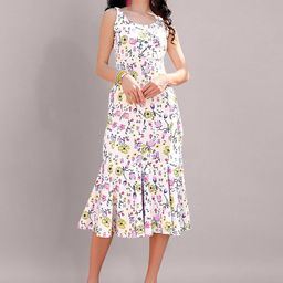 Dream Beauty Fashion Floral Print Fit & Flare Midi Dress-image-58