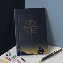jhingalala Rusty Compass Hard Bound Undated A5 Diary Notebook (20 X 14.5 CM, 80 GSM, 190 Ruled Perforated Pages) Diary for Writing, Gift for Friend, Personal Diary A5 Notebook Ruled 190 Pages image 5