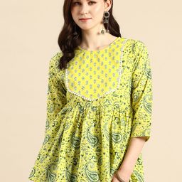 A&K Pure Cotton Floral Print Peplum Top-picture-57