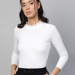 SASSAFRAS White High-Neck Top-image-33