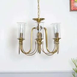 Kapoor Lamp Shades Brass Artisan 6 Light Chandelier-72