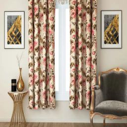 Swayam Floral Printed Eyelet Long Door Curtain - Single Piece (9 Ft)-26