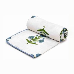JP SHINE Blue & White Floral AC Room 210 GSM Double Bed Dohar-image-53