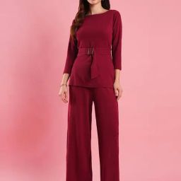 Globus Maroon Maxi Co-Ord Set-38