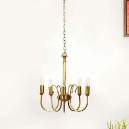 Kapoor Lamp Shades Brass Penn 5 Light Chandelier-71