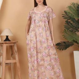 Sweet Dreams Beige Printed Nighty-image-54