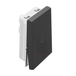 Legrand Bell Push with Indicator Allzy 6 Amp 1 Way 2 Module Matt Black, 6812 14 (Pack of 10 Pcs) image 3