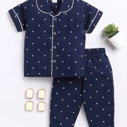 Clt.s Kids Navy Printed Shirt with Pants-image-87
