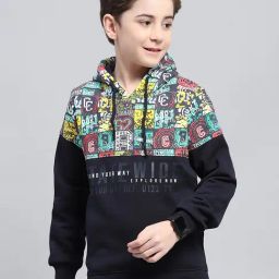 Monte Carlo Boys Navy Blue Cotton Blend Printed Sweatshirt-image-15
