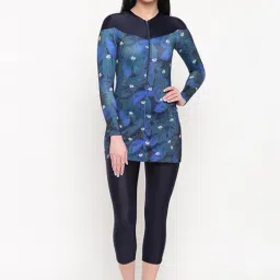 IO Navy Floral Print Swimsuit-image-41