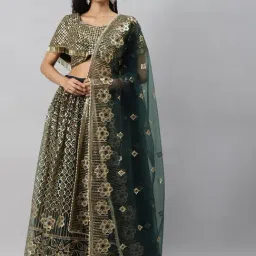 Readiprint Fashions Blue Embellished Semi-Stitched Lehenga Choli With Dupatta-image-58