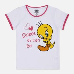 Looney Tunes Printed Tshirt For Kids Girls-image-81