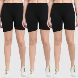Gracit Black Cotton Sports Shorts - Pack Of 3-picture-9