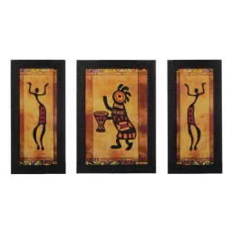 eCraftIndia Set of 3 Satin Matt Textured Art Painting-29
