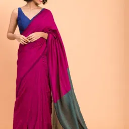 Suta Pink Plain Saree Without Blouse-image-88