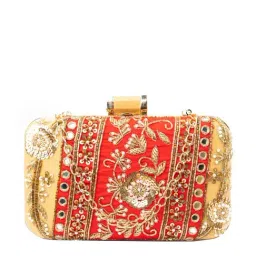 NR by Nidhi Rathi Red Fabric Clutch-20
