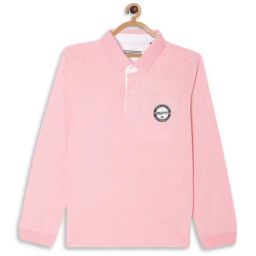 Octave Kids Pink Cotton Printed Full Sleeves Polo T-Shirt-picture-17