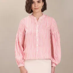 U.S. Polo Assn. White & Pink Striped Shirt-image-77
