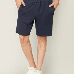 Fame Forever by Lifestyle Navy Blue Cotton Regular Fit Shorts-picture-27